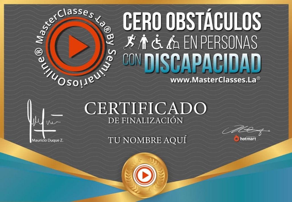 Cero Obstáculos en Personas con Discapacidad Curso Online