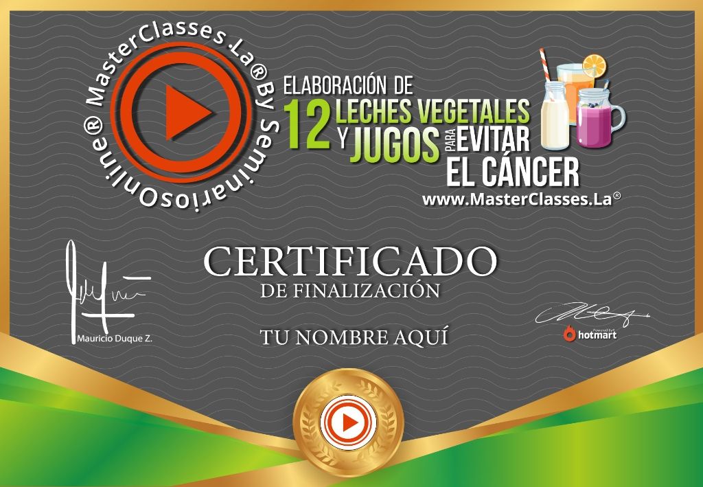 Leches Vegetales y Jugos Saludables Curso Online