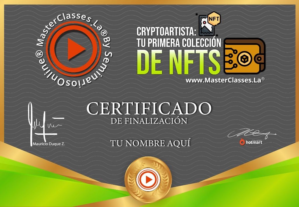 Cryptoartista Colección de NFTs Curso Online
