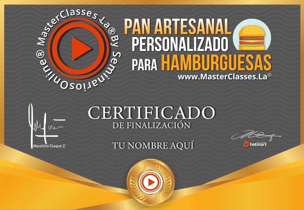 Pan Artesanal Personalizado para Hamburguesas Curso Online