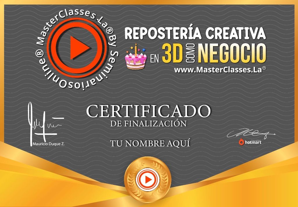 Repostería Creativa en 3D como Negocio Curso Online