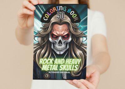 Heavy Metal Skull Libro Para Colorear