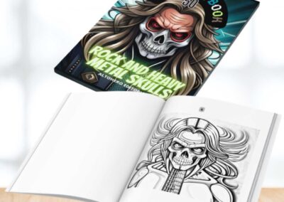 Heavy Metal Skull Libro Para Colorear