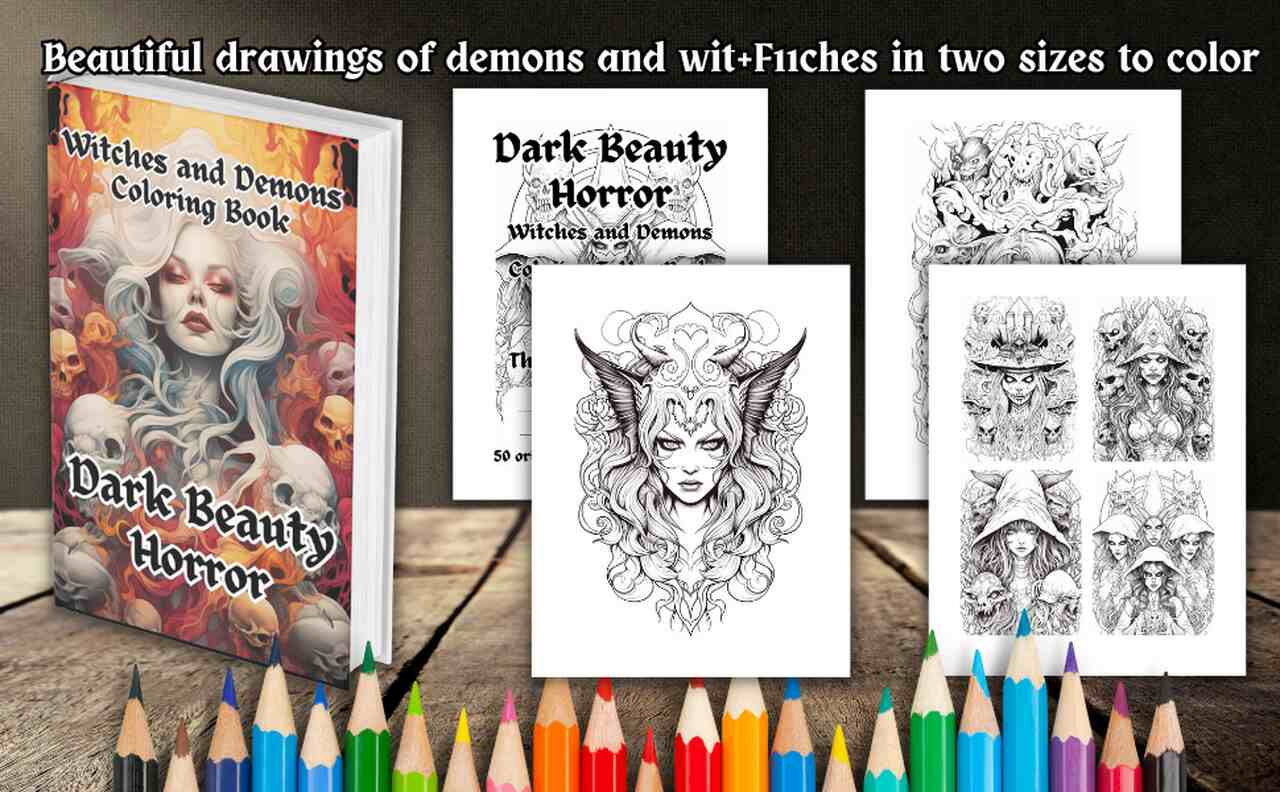 Libros de Colorear Calaveras Brujas y Demonios